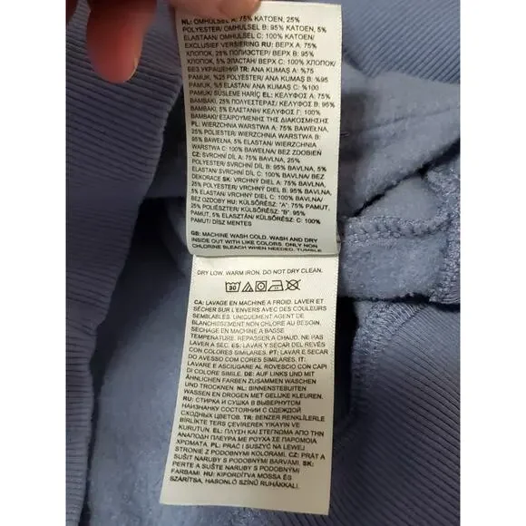 The North Face Hoodie Womens Small Blue Pullover Logo Sweatshirt Kangaroo Pocket - Picture 13 of 15